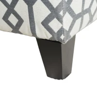 Cushioned Storage Ottoman with Sturdy Frame and Space-Saving Design, Geometric Pattern Surface, Gray(m-9)