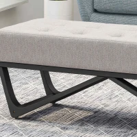 Ottoman with Cushioned Top, Sturdy Frame, and Space-Saving Design, 47.25" L x 17.5" W x 16.5" H, Light Gray(m-5)