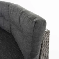 Single Sofa Set of 2, Polyethylene Rattan Wicker, Iron Frame, Water Resistant Cushions, Easy to Assemble, 40.5"x29.25"x27.5", Black+Gray(m-10)