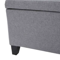 Storage Ottoman with Cushioned Top, Sturdy Frame, and Space-Saving Design, 51" L x 17.25" W x 16.5" H, Gray(m-9)