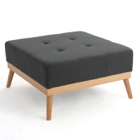 Fabric Ottoman with Cushioned Top, Sturdy Frame, and Space-Saving Design, 32" L x 32" W x 17.25" H, Dark Gray(m-2)