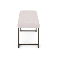 Stylish Bedroom Bench with Padded Seat Cushion, Upturned Wide U Shape, Light Assembly Required, 44.75" L x 15" W x 18.25" H, Beige(m-9)