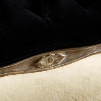 Stylish Bedroom Bench with Padded Seat Cushion, Upturned Wide U Shape, Light Assembly Required, 46.25" L x 17" W x 18" H, Black(m-5)