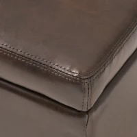 Faux Leather Storage Ottoman Bench, Solid Wood Construction, Versatile Seating and Storage, 51.25" L x 17.5" W x 16.25" H, Brown(m-7)