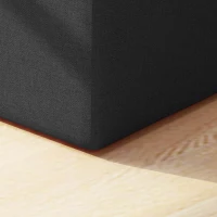 Modern Fabric Ottoman with Cushioned Top, Sturdy Frame, and Space-Saving Design, 16.5" L x 16.5" W x 17.25" H, Charcoal Gray(m-5)