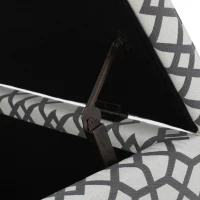 Cushioned Storage Ottoman with Sturdy Frame and Space-Saving Design, Geometric Pattern Surface, Gray(m-11)
