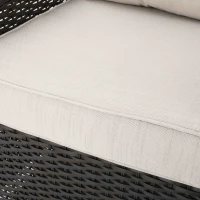 Outdoor Patio Chair with Water-Resistant Cushions, Swivel Rocker, Wicker Construction, 32.25"x30.5"x33.25", Brown+Beige(m-7)