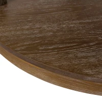 Vinsetto Round Ottoman with Cushioned Top, Sturdy Frame, and Space-Saving Design, 40" L x 40" W x 20" H, Beige(m-7)