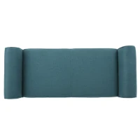 Contemporary Upholstered Ottoman with Rolled Arms and Pressure Hinges, Armed Storage Bench, Ideal for Small Spaces, 50" L x 19.75" W x 20.5" H, Teal(m-7)