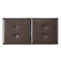 Double-Top Storage Ottoman with Soft Leather, Tufted Design, Ample Interior Space, and Matching Espresso Legs, 51"x24.5"x19", Brown(m-13)