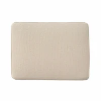 Fabric Ottoman with Smooth Upholstery, Contemporary Design, Versatile Use, Birch Wood Legs, 24" x 18" x 16", Linen(m-6)