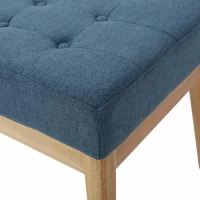 Fabric Ottoman with Cushioned Top, Sturdy Frame, and Space-Saving Design, 43.5" L x 15.75" W x 17" H, Blue(m-6)