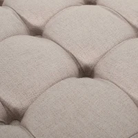 Ottoman with Casters and Birch Wood Legs, Contemporary Design, Button Tufted Diamond Stitch, Nailhead Accents, 35" x 35" x 17", Wheat(m-5)