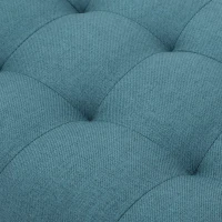 Stylish Bedroom Bench with Padded Seat Cushion, Upturned Wide U Shape, Light Assembly Required, 52" x 19.5" x 23.5", Teal(m-7)