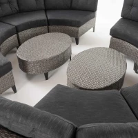Single Sofa Set of 2, Polyethylene Rattan Wicker, Iron Frame, Water Resistant Cushions, Easy to Assemble, 40.5"x29.25"x27.5", Black+Gray(m-6)