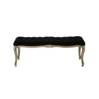 Stylish Bedroom Bench with Padded Seat Cushion, Upturned Wide U Shape, Light Assembly Required, 46.25" L x 17" W x 18" H, Black(m-7)