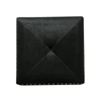 Stylish Ottoman with Cushioned Top, Sturdy Frame, and Space-Saving Design, 16.5" L x 16.5" W x 17" H, Black(m-8)