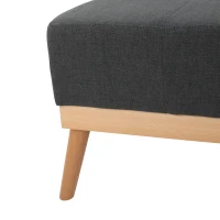 Fabric Ottoman with Cushioned Top, Sturdy Frame, and Space-Saving Design, 32" L x 32" W x 17.25" H, Dark Gray(m-7)