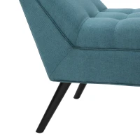 Stylish Bedroom Bench with Padded Seat Cushion, Upturned Wide U Shape, Light Assembly Required, 52" x 19.5" x 23.5", Teal(m-8)