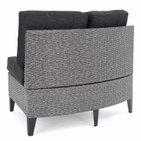 Single Sofa Set of 2, Polyethylene Rattan Wicker, Iron Frame, Water Resistant Cushions, Easy to Assemble, 40.5"x29.25"x27.5", Black+Gray(m-13)