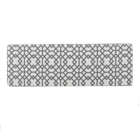 Cushioned Storage Ottoman with Sturdy Frame and Space-Saving Design, Geometric Pattern Surface, Gray(m-7)