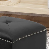 Stylish Ottoman with Cushioned Top, Sturdy Frame, and Space-Saving Design, 16.5" L x 16.5" W x 17" H, Black(m-5)