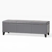 Storage Ottoman with Contemporary Design, Upholstered Seating, Versatile Storage Bench, 51.25" L x 17.5" W x 16.25" H, Gray(m-2)