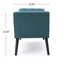 Stylish Bedroom Bench with Padded Seat Cushion, Upturned Wide U Shape, Light Assembly Required, 52" x 19.5" x 23.5", Teal(m-4)