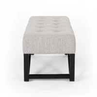 Ottoman with Cushioned Top, Sturdy Frame, and Space-Saving Design, 47.25" L x 17.5" W x 16.5" H, Light Gray(m-9)