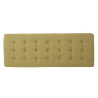 Fabric Ottoman with Cushioned Top, Sturdy Frame, and Space-Saving Design, 43.5" L x 15.75" W x 17" H, Yellow(m-10)