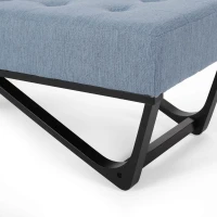 Ottoman with Cushioned Top, Sturdy Frame, and Space-Saving Design, 47.25" L x 17.5" W x 16.5" H, Light Blue(m-8)