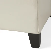 Storage Ottoman with Contemporary Design, Upholstered Seating, Versatile Storage Bench, 51.25" L x 17.5" W x 16.25" H, Ivory(m-9)