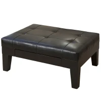 Ottoman with Drawer, Plush Comfort, Versatile Design, Durable Build, Compact and Portable, 40.5" L x 29.5" W x 17.75" H, Black(m-2)