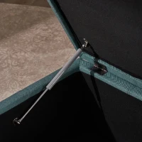 Storage Ottoman with Fabric Upholstery, Dark Stained Birch Legs, Extra Seating, 35" L x 35" W x 18.5" H, Teal(m-5)