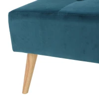 Velvet Ottoman with Cushioned Top, Sturdy Frame, and Space-Saving Design, 30.5" L x 30.5" W x 17" H, Teal(m-4)