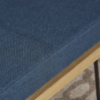 Stylish Bedroom Bench with Padded Seat Cushion, Upturned Wide U Shape, Light Assembly Required, 47.25" L x 15.75" W x 16.5" H, Navy Blue(m-5)