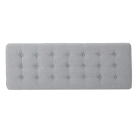 Fabric Ottoman with Cushioned Top, Sturdy Frame, and Space-Saving Design, 43.5" L x 15.75" W x 17" H, Light Gray(m-11)
