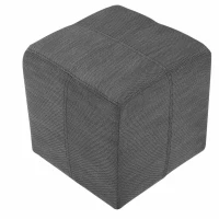 Storage Ottoman Bench with 2 Nested Ottoman Cubes, Wood Construction with Fabric Upholstery, Pre-Assembled, 34.25" L x 16.8" W x 16" H, Gray(m-5)