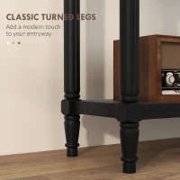 HOMCOM Hallway Console Table, Modern Entryway Table with 2 Drawers, Storage Shelf, Turned Legs for Living Room, Bedroom, Black(m-4)