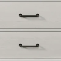 Vinsetto Rustic Farmhouse Solid Pine Wood Nightstand with Two Drawers, Whitewash Finish, Distressed Details, and Barn Door-Inspired Design, 24" x 16.9" x 25.8", White(m-5)