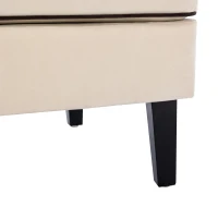 Velvet Upholstered Accent Chair with Black Piping, Thick Padded Cushion, Solid Wood Legs, and Additional Back Pillow, 24.25" x 21" x 26.25", Cream(m-8)