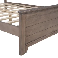 Vinsetto Farmhouse Wooden Platform Queen Size Bed with Panel Design Headboard and Footboard, Sturdy Structure, Easy Assembly, No Box Spring Needed, 84.1" x 64.2" x 51.8", Ash Brown(m-8)