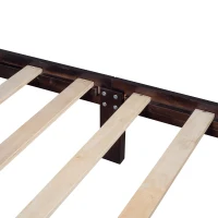 Vinsetto Farmhouse Wooden Platform Queen Size Bed with Curl Design Headboard and Footboard, Sturdy Structure, Easy Assembly, 84.1" x 64.2" x 51.8", Espresso(m-6)