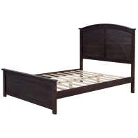Vinsetto Farmhouse Wooden Platform Full Size Bed with Curl Design Headboard and Footboard, Sturdy Structure, Easy Assembly, No Box Spring Needed, Espresso(m-10)