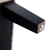 Velvet Upholstered Accent Chair with Cream Piping, Thick Padded Cushion, Solid Wood Legs, and Additional Back Pillow, Tan(m-8)