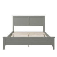 Vinsetto Modern Solid Wood Full Platform Bed, Pine Wood and MDF Frame, Slat Design Headboard, 600 lbs Weight Capacity, No Box Spring Required, 79.92" x 54.33" x 38.2", Gray(m-7)