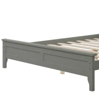 Vinsetto Modern Solid Wood Full Platform Bed, Pine Wood and MDF Frame, Slat Design Headboard, 600 lbs Weight Capacity, No Box Spring Required, 79.92" x 54.33" x 38.2", Gray(m-6)
