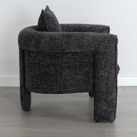 Modern Style Accent Chair, Ergonomic Armrest, Comfortable Backrest, Soft Seat, Durable Woven Velvet Fabric, 33.9" L x 31.9" W x 31.5" H, 330 lbs Capacity, Rock Black(m-4)