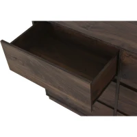 Vinsetto Mid-Century Modern 6-Drawer Dresser, Dark Walnut Finish, Smooth Metal Runners, Easy to Clean, Scratch Resistant, 47.2" x 15.7" x 31.4", Dark Brown(m-5)