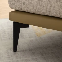 Upholstered Round Armchair with Sturdy Metal Legs and Thick Cushions for Living Room, Bedroom, Reading Room, Modern Two-tone Barrel Fabric Chair, 29.92" x 28.35" x 21.26", Mustard(m-8)